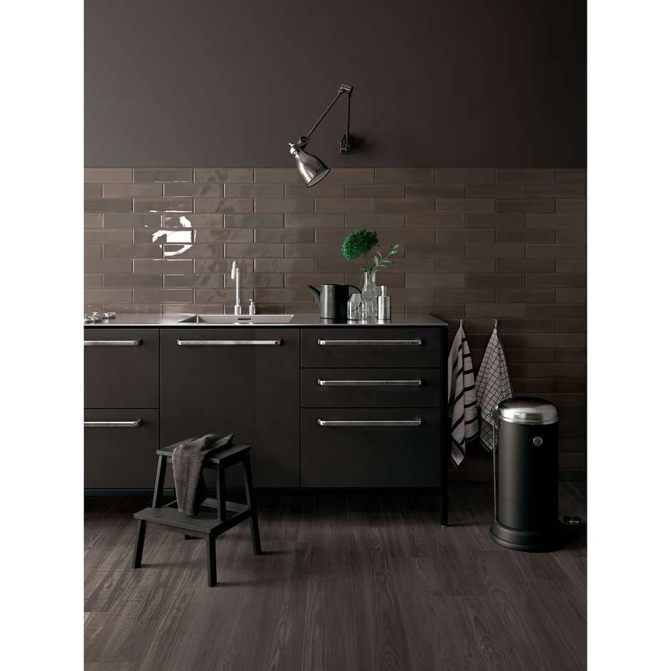 Glänzende Wandfliese 7,3x30cm Shadebrick Grey - Shadebox, Ceramica Sant'Agostino