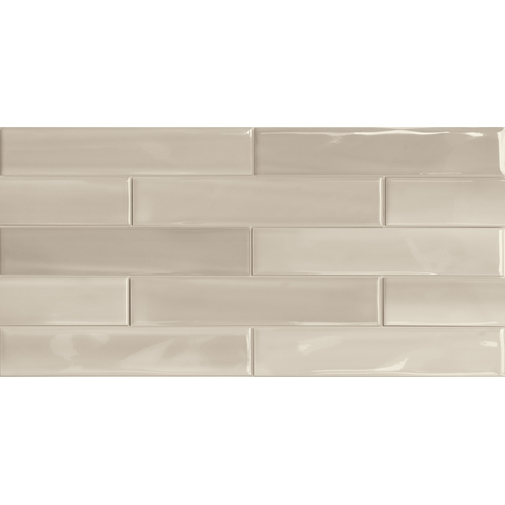 Glänzende Wandfliese 7,3x30cm Shadebrick Taupe - Shadebox, Ceramica Sant'Agostino