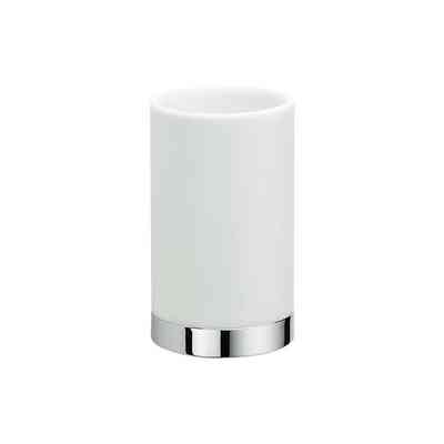 Gobelet sur pied en céramique blanche et finition chrome - Nordic, Colombo Design