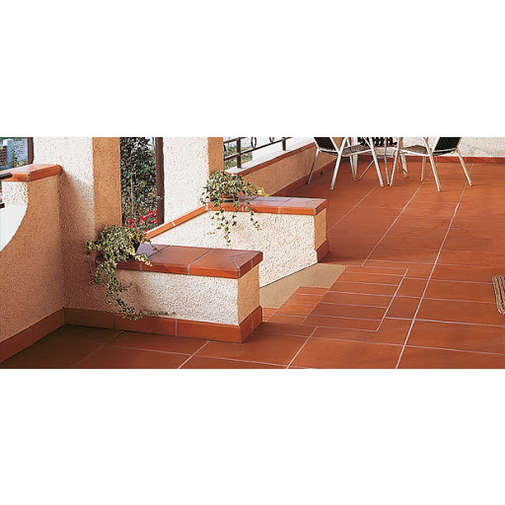 Gradone angolare in klinker 2 pezzi, effetto cotto rosso, 35x35 cm - Real Cotto, Domus Linea