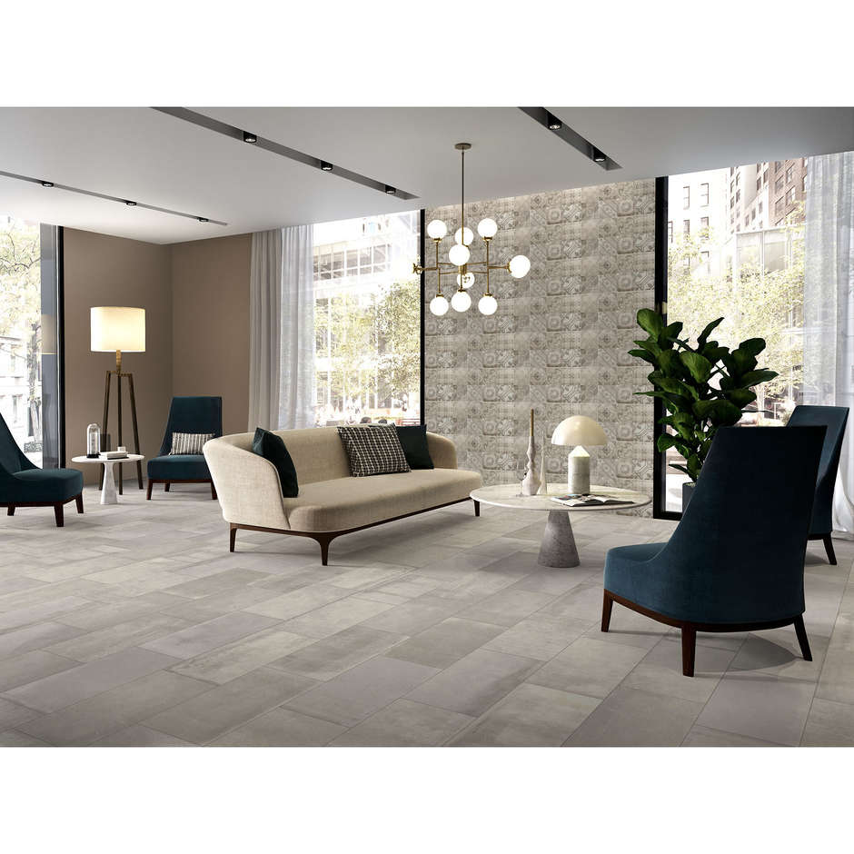 Graubeiges Feinsteinzeug in Betonoptik, Greige 30x60 cm - Entropia, Dom Ceramiche