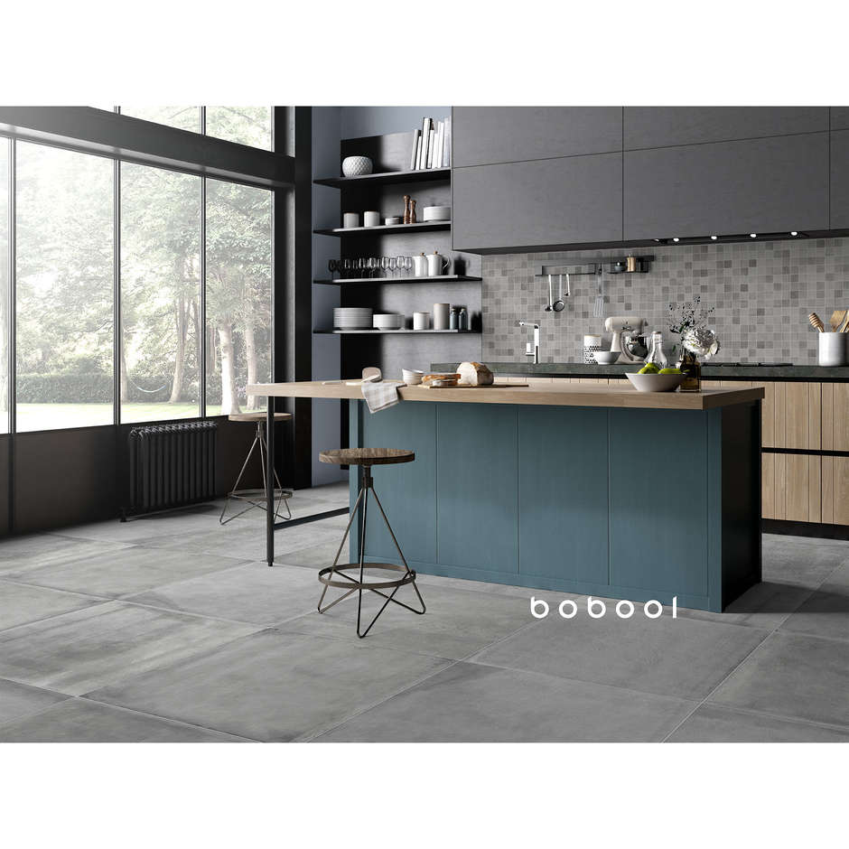 Graues Feinsteinzeug in Betonoptik, Mosaik 30x30 cm - Entropia, Dom Ceramiche