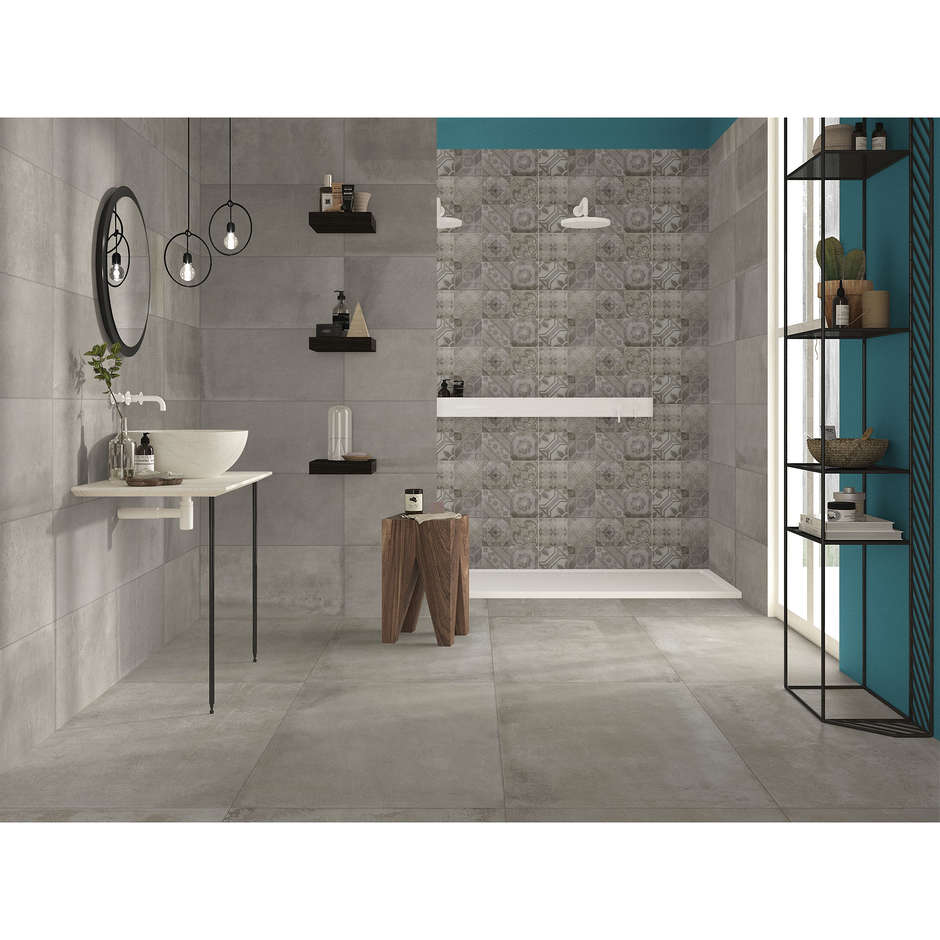 Gray beige concrete effect porcelain stoneware, Greige 59,5x119,2 cm - Entropia, Dom Ceramiche