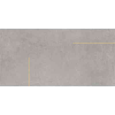 Gray concrete effect porcelain stoneware with brass inserts 60x120cm - Lines 1/B, Ceramica Bardelli