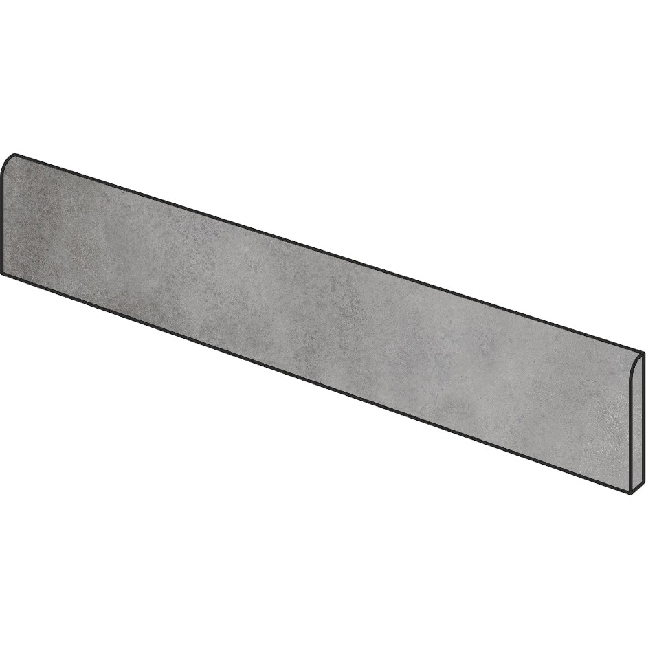 Gray concrete effect skirting 5x75 cm, rectified - Entropia, Dom Ceramiche