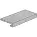 Gray shaved concrete effect porcelain stoneware step 33x60cm. Cement, Casalgrande Padana