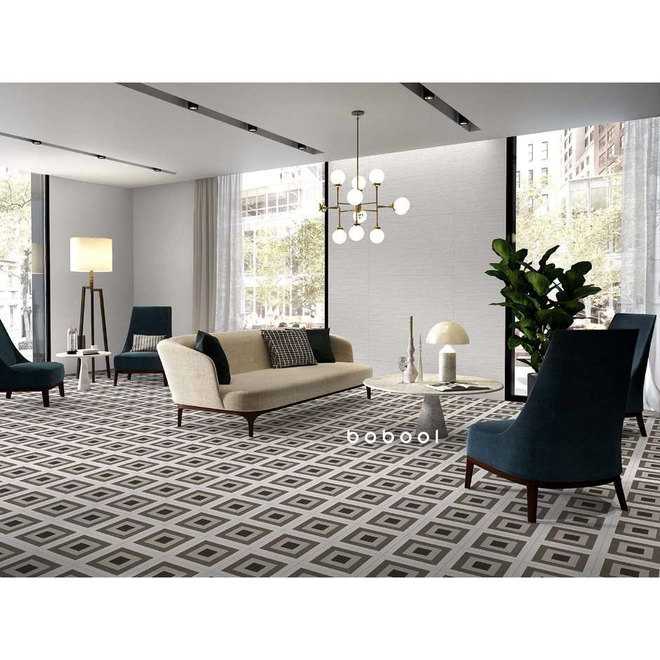 Gres effetto cementina decoro beige 25x25 Square - Comfort C, Dom Ceramiche