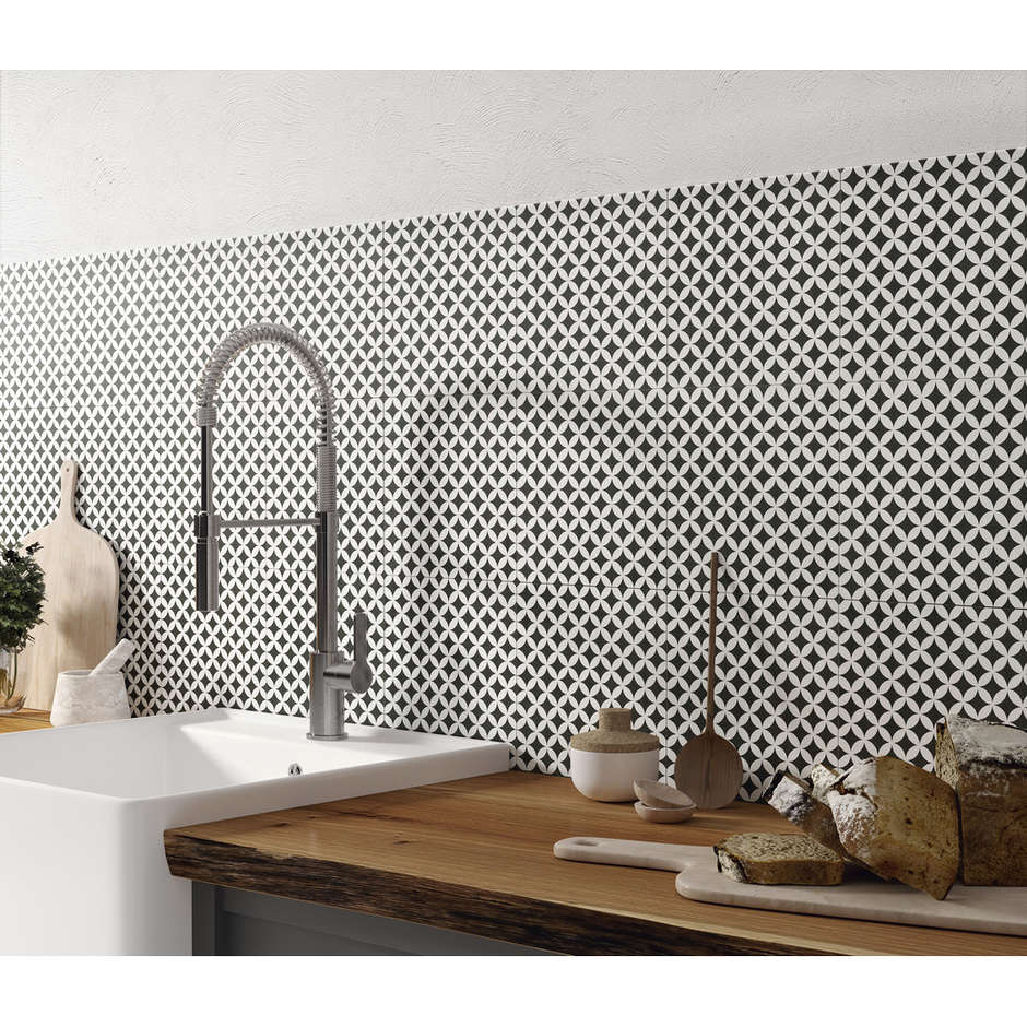 Gres effetto cementina decoro grigio 25x25 Geo - Comfort C, Dom Ceramiche