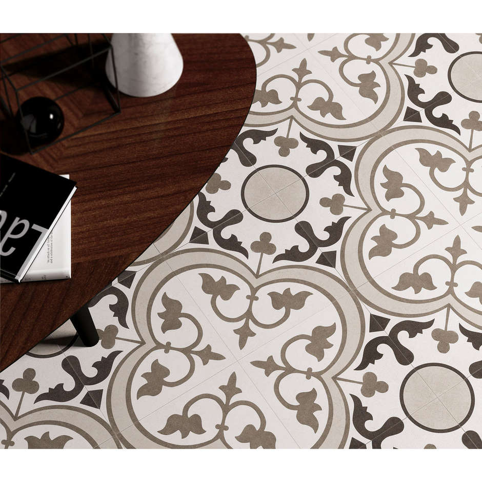 Gres effetto cementina, decoro grigio 25x25 Paint - Comfort C, Dom Ceramiche