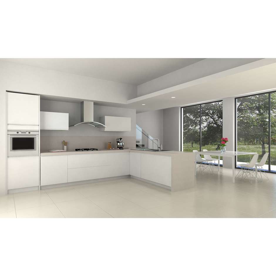 Gres effetto cemento Grigio chiaro, Concrete White 120x120 - Set, Ceramica Sant'Agostino