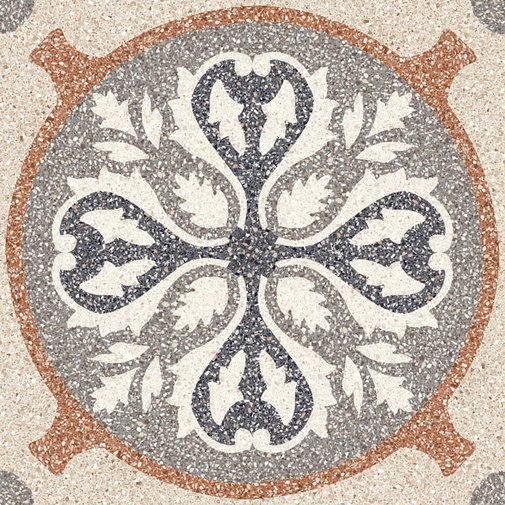 Gres graniglia di marmo decoro opaco, Patchwork 60x60, Newdecò, Ceramica Sant'Agostino