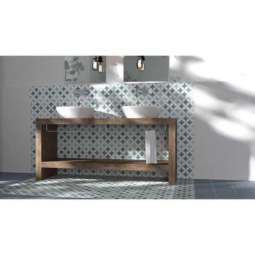 Gres porcellanato decorato di prima scelta, Azzurro 12, 20x20 cm - Reverie, Unicom Starker