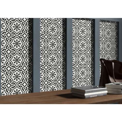 Gres porcellanato decorato effetto cementina, Grigio Nero 3, 20x20 cm - Reverie, Unicom Starker