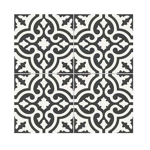 Gres porcellanato decorato effetto cementina, Grigio Nero 3, 20x20 cm - Reverie, Unicom Starker
