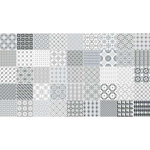 Gres porcellanato decorato, Metrosigns 20x20 cm - Set, Ceramica Sant'Agostino