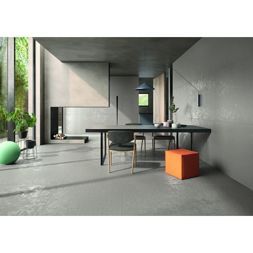 Gres porcellanato design minimale effetto resina rettificato colore Grigio 90x90 cm - Resina, Casalgrande Padana