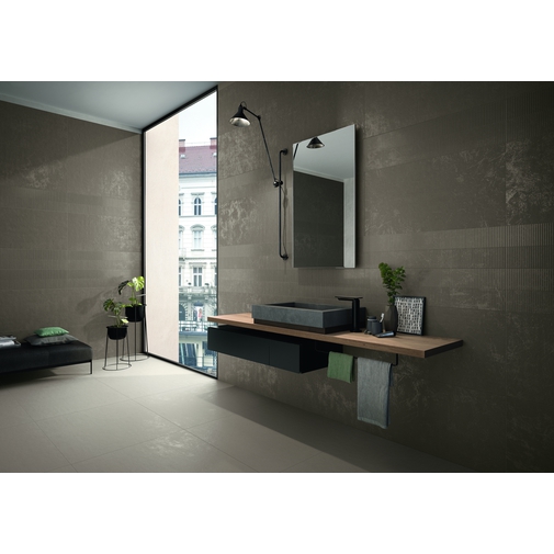 Gres porcellanato design minimale effetto resina rettificato colore Tobacco 90x90 cm - Resina, Casalgrande Padana