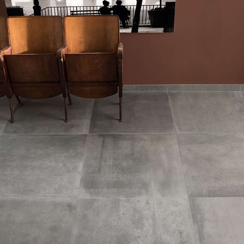 Gres porcellanato effetto cemento, 59,5x119,2 cm Grigio - Entropia, Dom Ceramiche