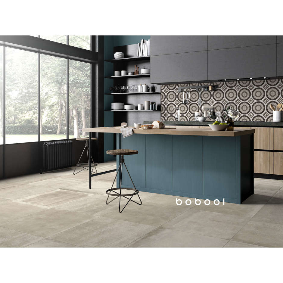 Gres porcellanato effetto cemento, 75x75 cm Beige - Entropia, Dom Ceramiche