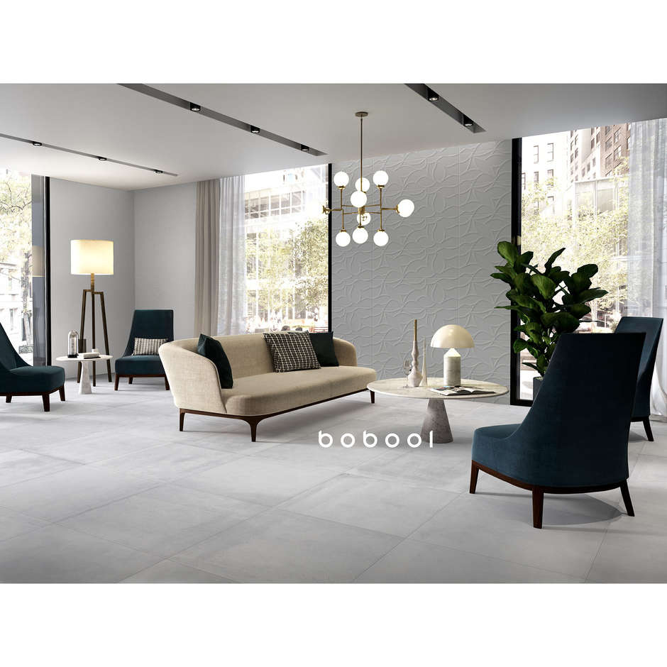 Gres Porcellanato effetto cemento, 75x75 cm Bianco - Entropia, Dom Ceramiche