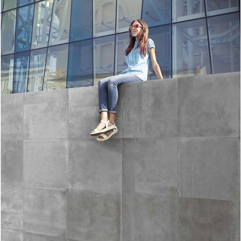 Gres porcellanato effetto cemento, 75x75 cm Grigio - Entropia, Dom Ceramiche