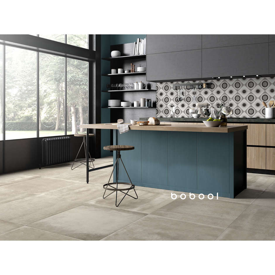 Gres porcellanato effetto cemento, 90x90 cm Beige - Entropia, Dom Ceramiche