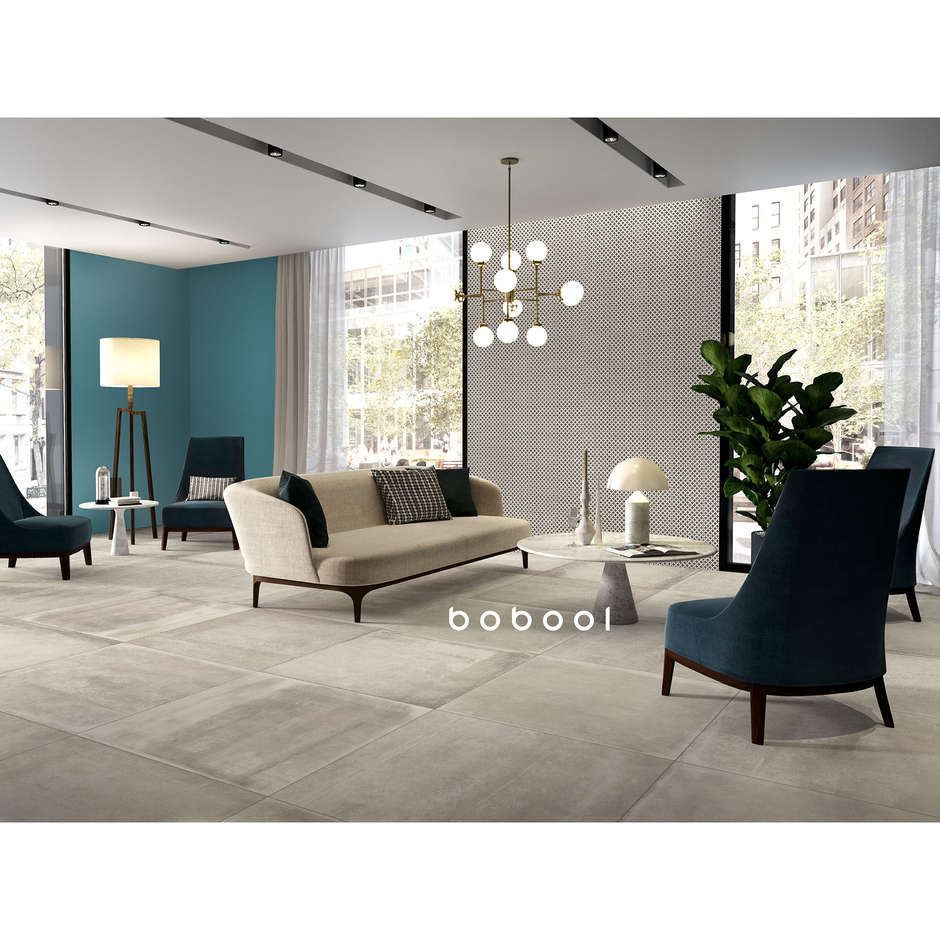 Gres porcellanato effetto cemento, 90x90 cm Beige - Entropia, Dom Ceramiche