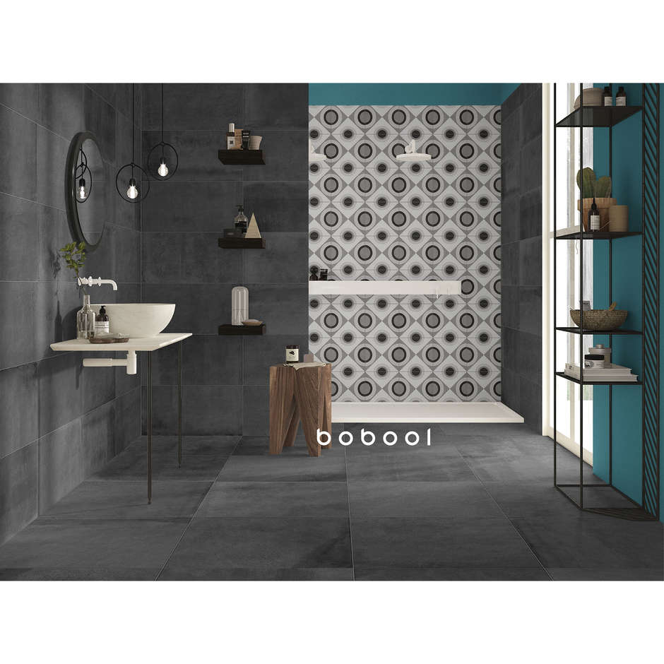 Gres porcellanato effetto cemento antracite 29,6 x59,5 cm - Entropia, Dom Ceramiche