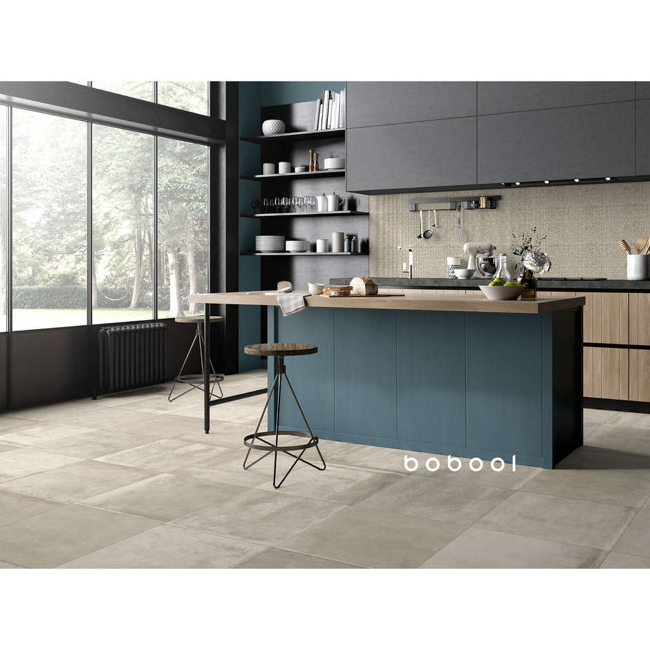Gres porcellanato effetto cemento Beige 59,5x59,5 cm, lappato - Entropia, Dom Ceramiche