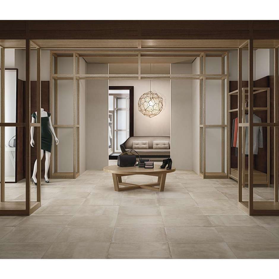 Gres porcellanato effetto cemento Beige 60x60 cm - Entropia, Dom Ceramiche