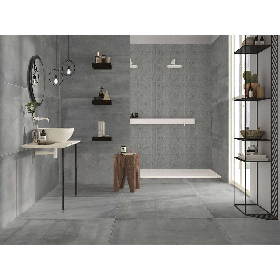 Gres porcellanato effetto cemento Grigio, Micromosaico anticato 30x30 cm - Entropia, Dom Ceramiche
