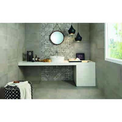 Gres porcellanato effetto cemento marrone, 59,5x59,5 cm, Lead - Uptown, Dom Ceramiche