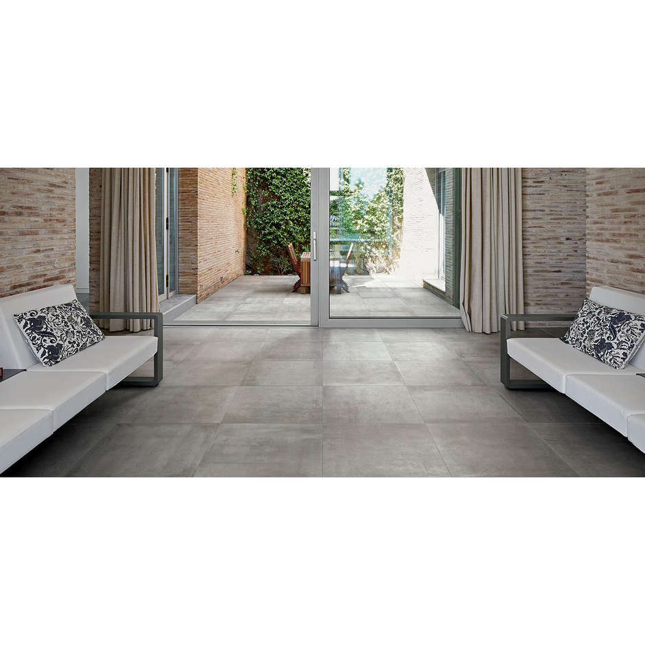 Gres porcellanato effetto cemento rettificato, 29,6x59,5 cm Grigio - Entropia, Dom Ceramiche