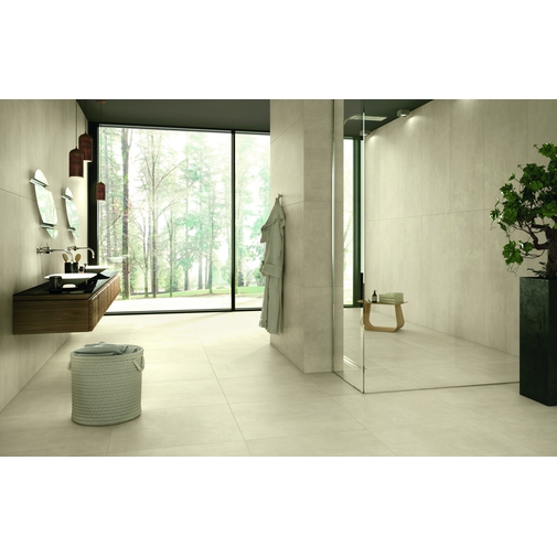 Gres porcellanato effetto cemento rettificato, Avorio 75,5x75,5 cm - Beton, Casalgrande