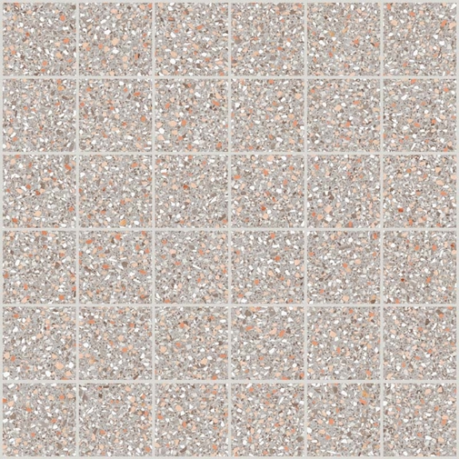 Gres porcellanato effetto graniglia di marmo grigio perla tessere sia lucide che opache, Mosaico Pearl 30x30 cm - Newdecò, Ceramica Sant'Agostino
