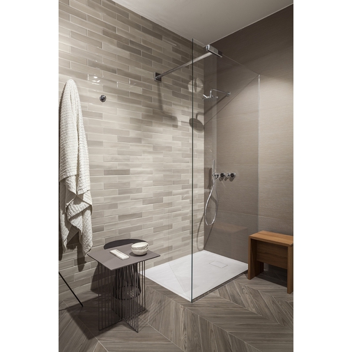 Gres porcellanato effetto legno a spina Francese (spina 45°), Chevron Wood Taupe, 9,4x49 cm - Shade, Ceramica Sant'Agostino