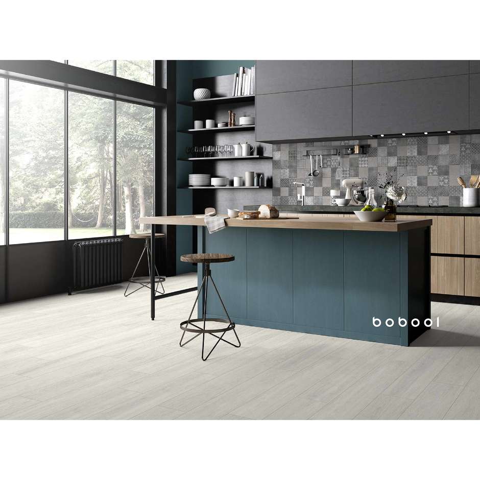 Gres porcellanato effetto legno chiaro, 20x120 cm, White - Comfort W, Dom Ceramiche