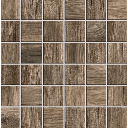 Gres porcellanato effetto legno naturale, 36,6x32,6 cm, mosaico Taupe Mix - Logwood, Dom Ceramiche