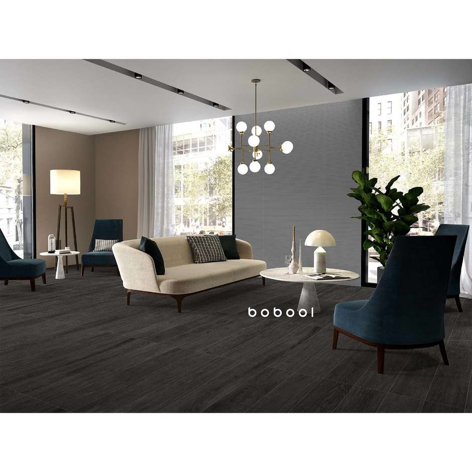 Gres porcellanato effetto legno scuro, 20x120 cm, Smoke - Comfort W, Dom Ceramiche