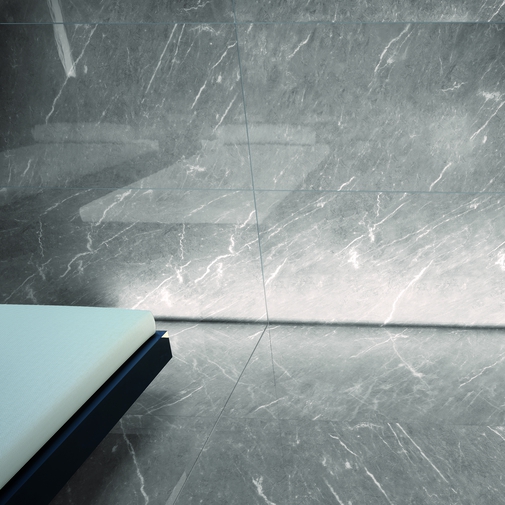 Gres porcellanato effetto marmo Grigio Bardiglio Imperiale Lucido 29,5x59cm - Marmoker, Casalgrande Padana