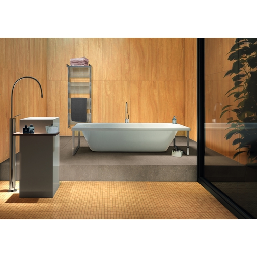 Gres porcellanato effetto marmo lucido stile elegante rettificato colore Giallo Striato 59x59 cm - Marmoker, Casalgrande Padana