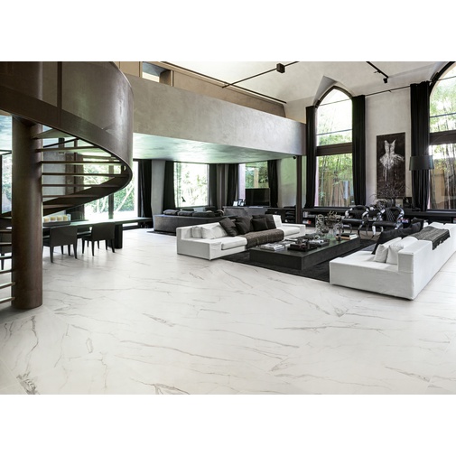 Gres porcellanato effetto marmo naturale, Calacatta, 75x150 cm - Majestic, Dom Ceramiche