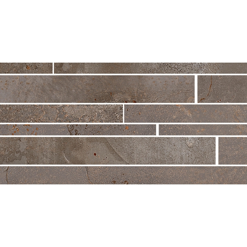 Gres porcellanato effetto metallo ossidato, Mosaico a muretto Iron 22,5x45 cm - Oxidart , Ceramica Sant'Agostino