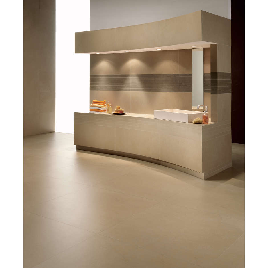 Gres porcellanato effetto pietra, sottile 3.5 mm, 50x50 cm Caramel - Buxy, Kerlite