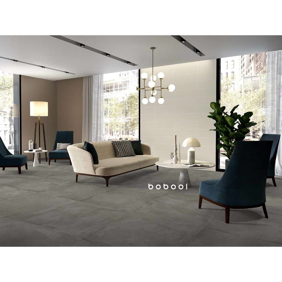 Gres porcellanato effetto resina grigio scuro, 90x90 cm Tin - Comfort R, Dom Ceramiche