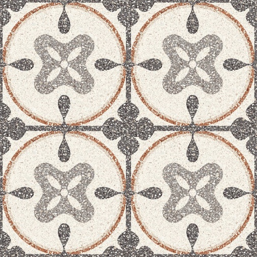 Gres porcellanato lucido vintage decoro graniglia di marmo Patchwork 60x60 cm - Newdecò, Ceramica Sant'Agostino