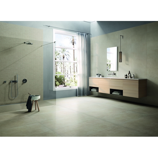 Gres porcellanato semi lucido rettificato design attuale effetto pietra colore Beige Saturnia Lappato 45x45 cm - Pietre Etrusche, Casalgrande Padana