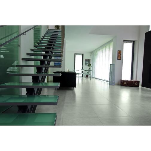 Gres porcellanato semi lucido rettificato design attuale effetto pietra colore Grigio Paestum Lappato 45x45 cm - Pietre Etrusche, Casalgrande Padana