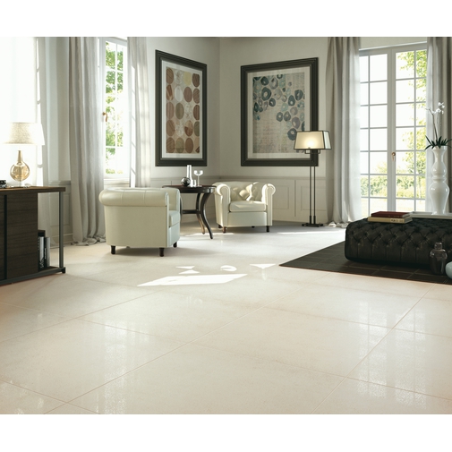 Gres porcellanato sottile 3.5 mm effetto pietra bianco Corail Blanc 50x100 cm - Buxy, Kerlite