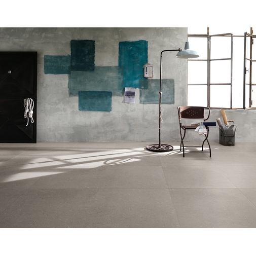 Gres porcellanato sottile 3,5 mm effetto pietra grigio Argerot 100x100 cm - Cluny, Kerlite